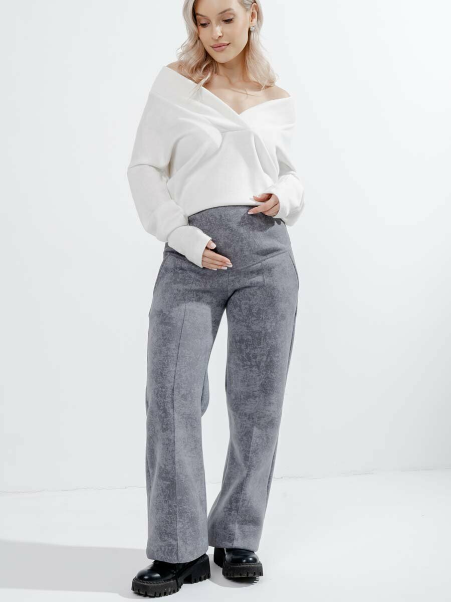 2-НМ08414/серый/170,176-46/Брюки женские для беременных(170,176-92-98)