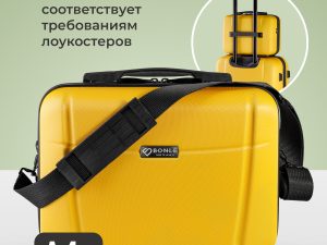 Чемодан на колесах L желтый Bonle, премиум ABS-пластик 76,5 см, 91 л, большой дорожный