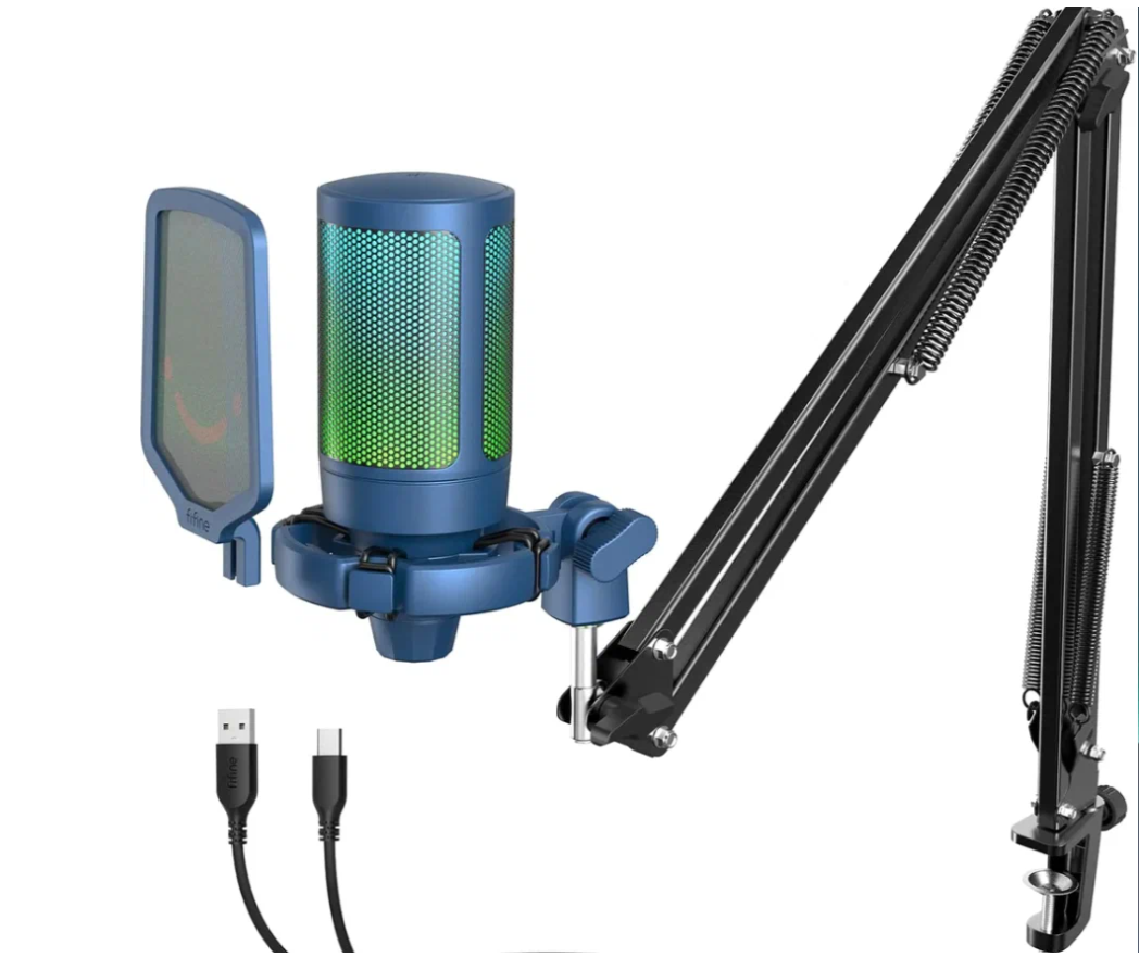 Микрофон проводной Fifine A6T, комплектация: микрофон