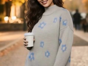 Свитер JoveMod "СССР", вязаный, оверсайз, черно-белый, размер 42-50